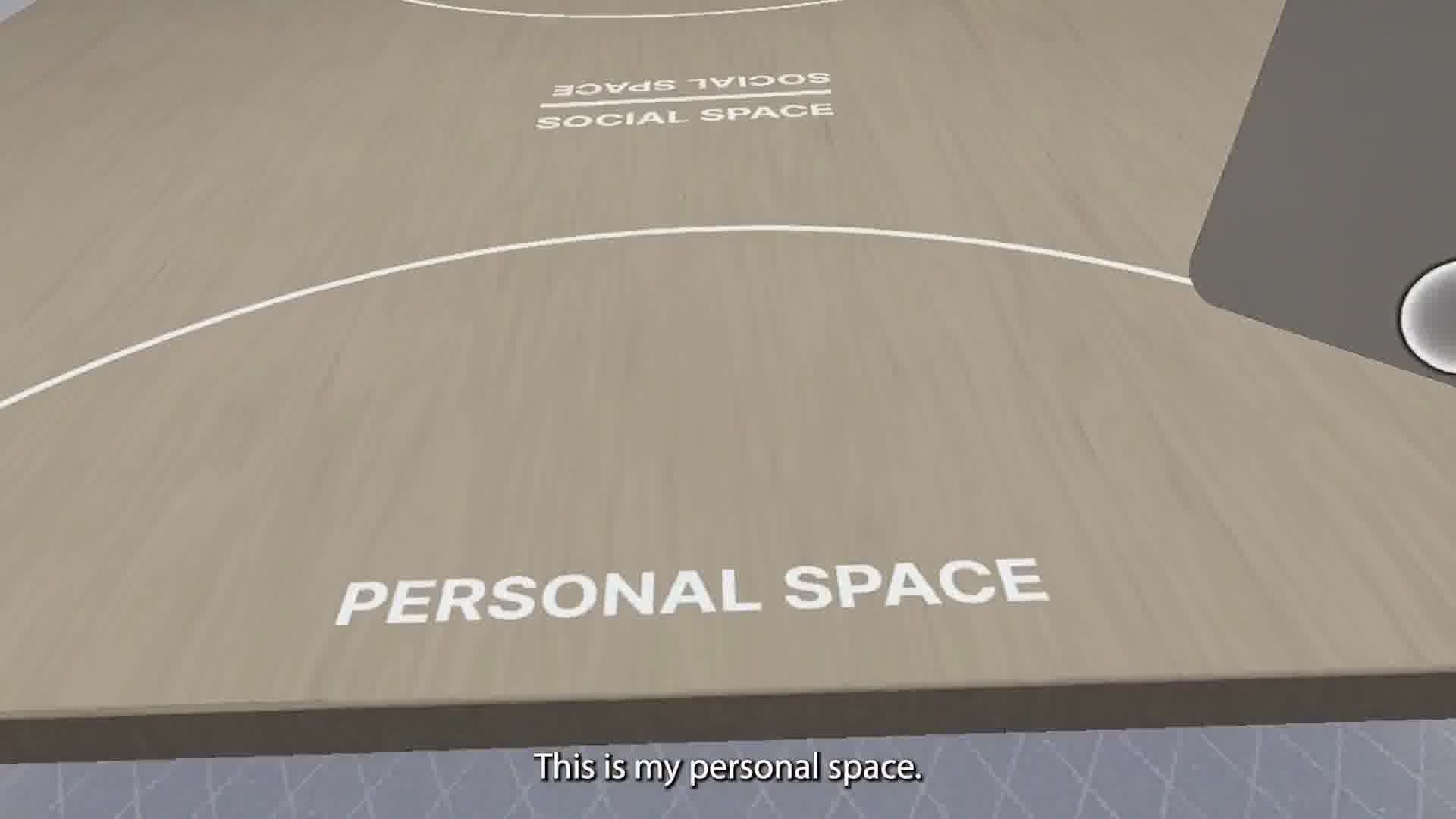 A close up of the personal space logo on a surface.